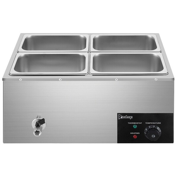 ZOKOP 600W 20Qt Stainless Steel Four Plates Heating Food Warmer
