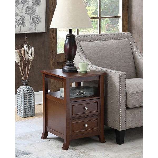 slide 2 of 28, Convenience Concepts Melbourne 2 Drawer End Table with Shelf