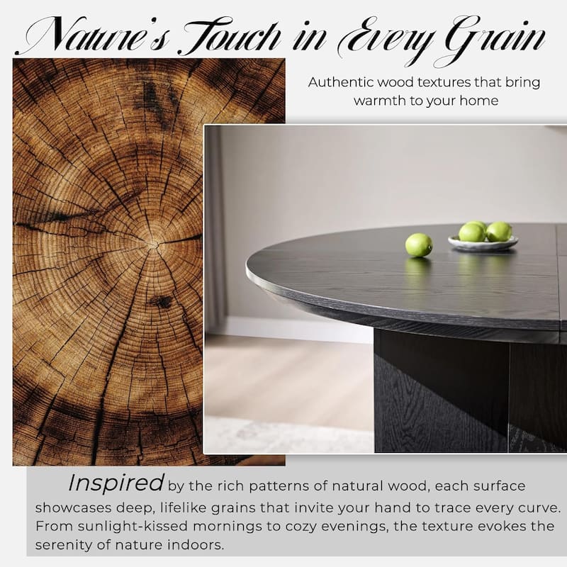 47" Modern Round Dining Table, Thickened Kitchen Table for Dining Room