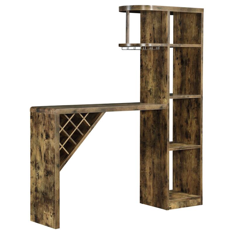 Belvedere Rustic Nutmeg 5-shelf Home Bar Table Wine Storage - Rustic Nutmeg