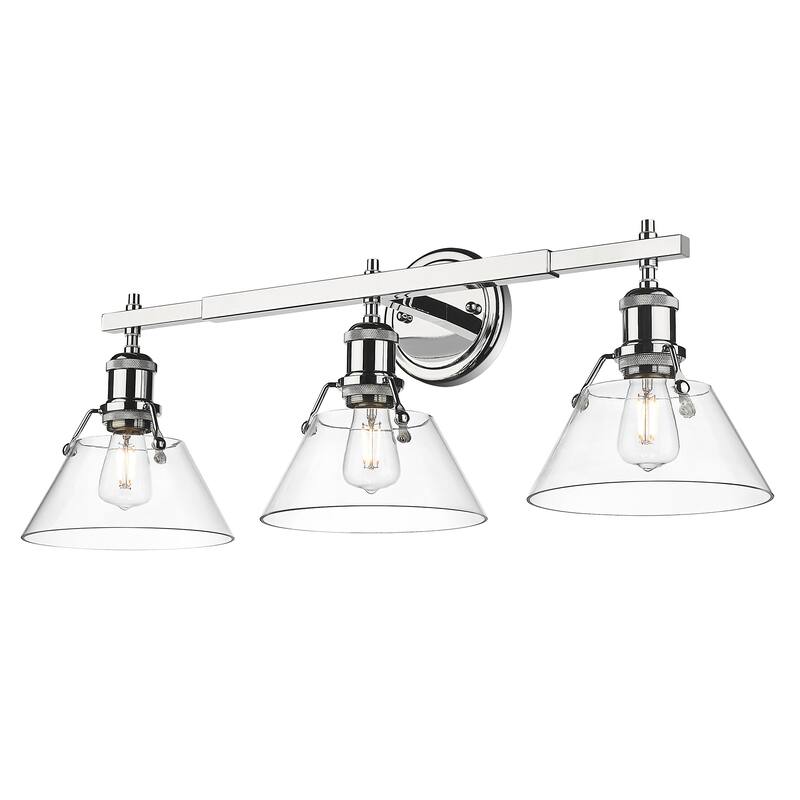 Yep by Golden Lighting Orwell 3-light Vanity in Chrome and Clear Glass