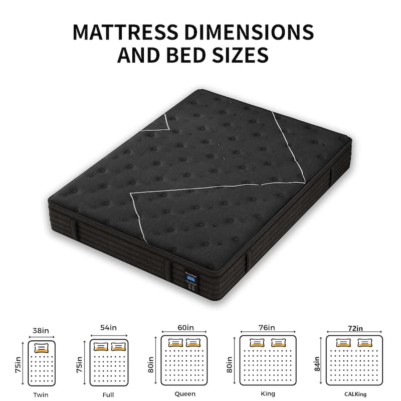 Modland 14" Extra Firm Cooling Gel Hybrid Mattress for Back Pain Relief in a Box, Twin/Full/Queen/King/CALKing Size