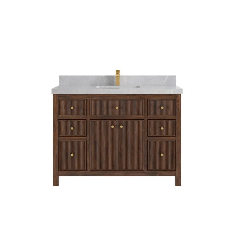 Willow Collections 48 in. W x 22 in. D Sonoma Teak Single Sink Bathroom Vanity with Countertop