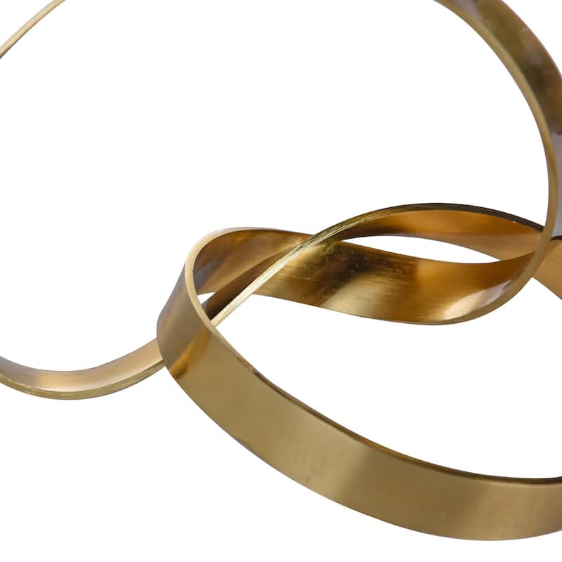 Brass Knot Decorative Object - Brushed Brass Finish