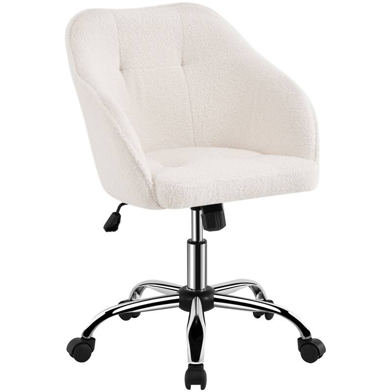 Yaheetech Desk Chair for Home Office, Height Adjustable 360°Swivel Computer Chair - Ivory