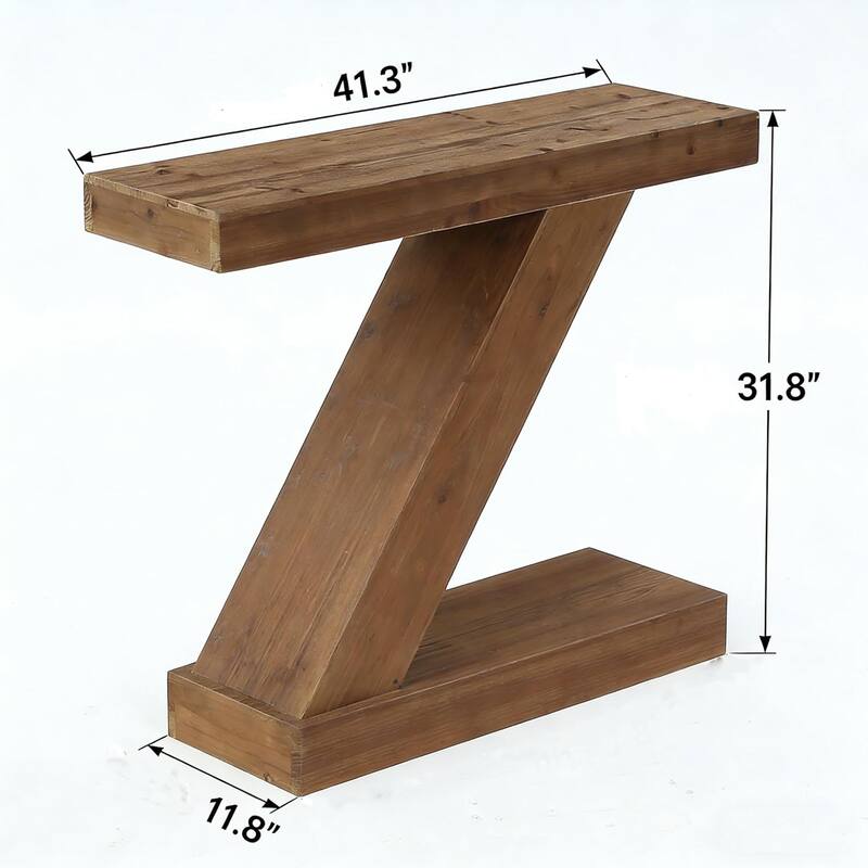 41.3 Inch Solid Wood Entryway Console Table, Farmhouse Sofa Table Behind Couch - 41.3" L x 11.8" W x 31.8" H