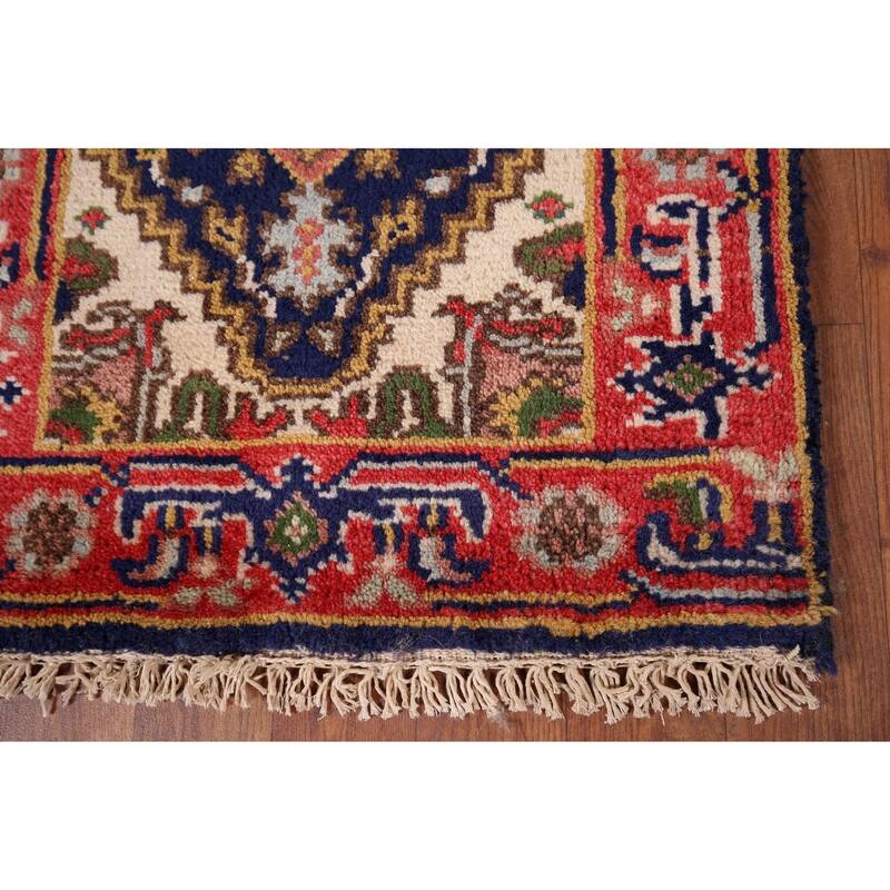 Navy Blue Heriz Serapi Accent Rug Handmade Traditional Wool Carpet - 2'0" x 3'0"