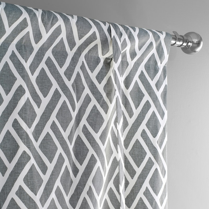 Exclusive Fabrics Martinique Printed Cotton Room Darkening Tie-Up Window Shades - 46 X 63