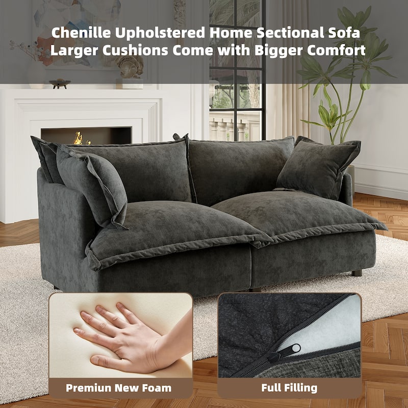 Cloud Chenille Upholstered Modular Sectional Sofa