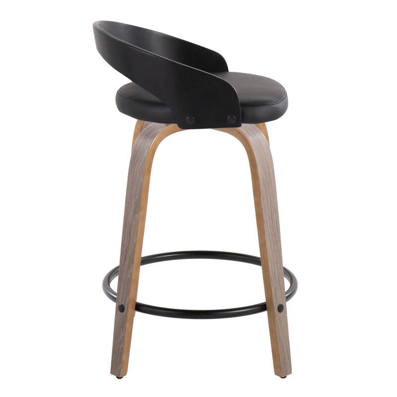 Carson Carrington Stavanger 24" Fixed-Height Counter Stool with Bent Wood Legs & Round Footrest (Set of 2)