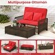 preview thumbnail 18 of 18, Gymax Patio Rattan Daybed Wicker Loveseat Sofa w/ Multifunctional
