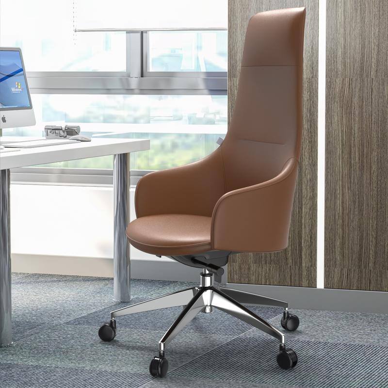 Celeste Ergonomic Adjustable Height Leather Executive Office Chair with Durable Iron Frame, and Swivel for Comfort & Support