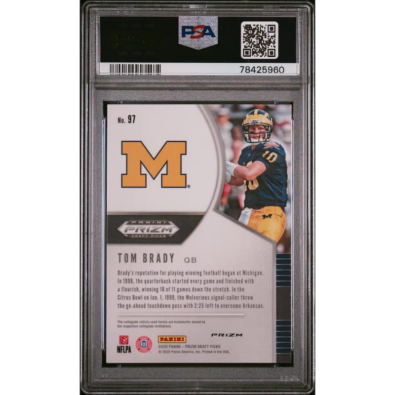 Tom Brady 2020 Panini DP Silver Football Card #97 Graded PSA 10 - 8'6" x 11'6"