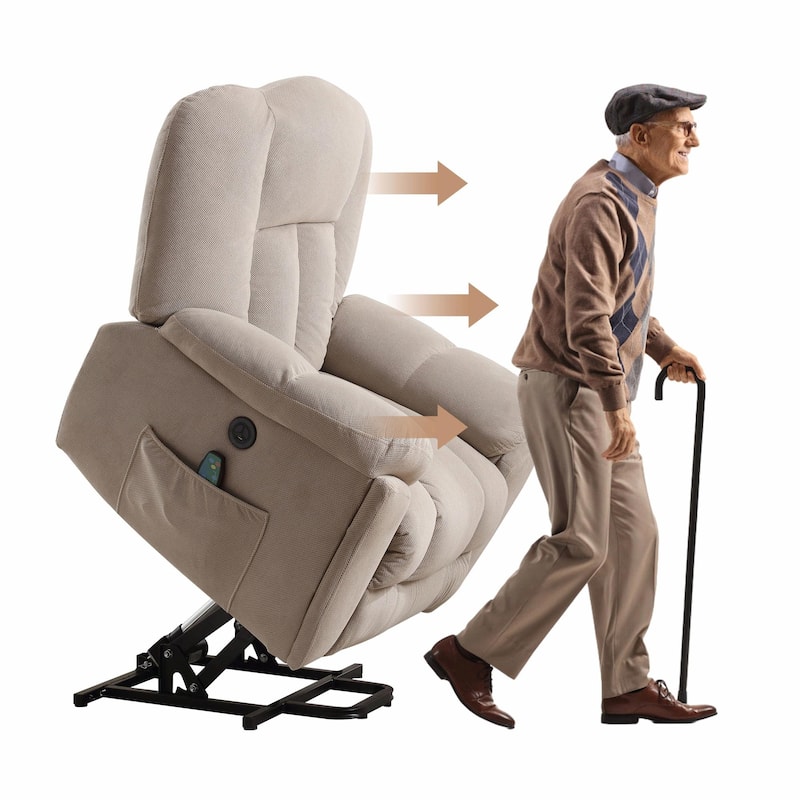 Power Lift Recliner Chair with Heat, Massage, USB Port