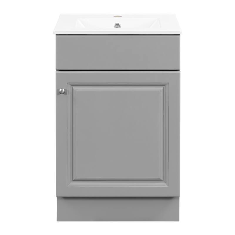 20" Bathroom Vanity with Sink, Vanity Cabinet with Door Shelf and Adjustable Shelf, Bathroom Storage Cabine