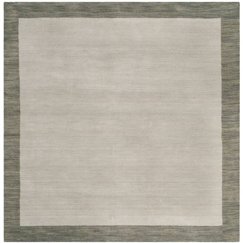SAFAVIEH Handmade Himalaya Asrin Modern Wool Rug - 6' Square - Light Grey/Dark Grey