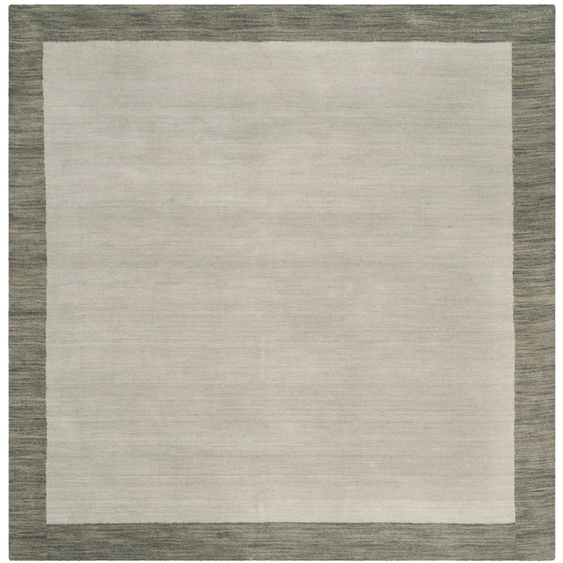 SAFAVIEH Handmade Himalaya Janessa Modern Wool Rug - 6' x 6' Square - Light Grey/Dark Grey