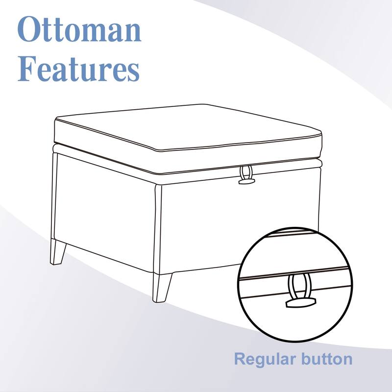 Gymojoy Outdoor Durable Wicker Ottomans with Olefin Cushions