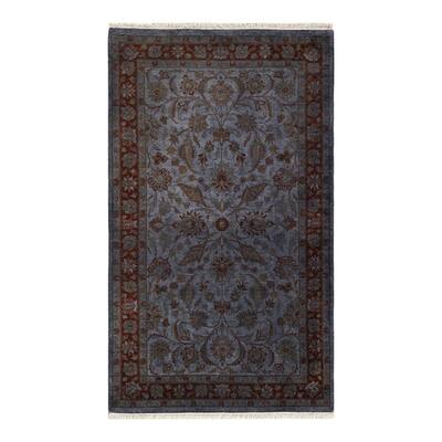 Overton Hand Knotted Wool Vintage Inspired Modern Contemporary Overdyed Gray Area Rug - 3' 1" x 5' 3"