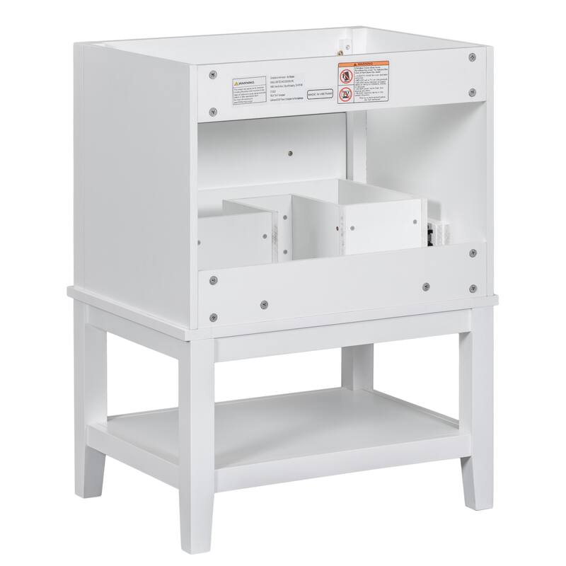 GDFStudio - Harper 24-Inch Freestanding Bathroom Vanity Base with Drawer and Open Shelf for Elegant Storage - 24"