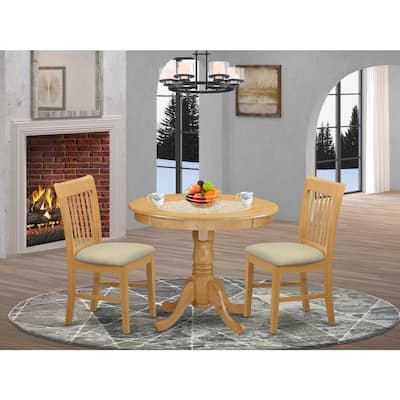 Small Kitchen Table Set 3 Piece - Round Dining Table with 4 Chairs