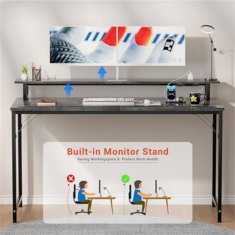 Computer Desk with Power Outlets