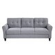preview thumbnail 1 of 8, 2 Piece Living Room Sofa Set Linen Upholstered Couch Furniture (2+3 Seat) Light Grey-Blue