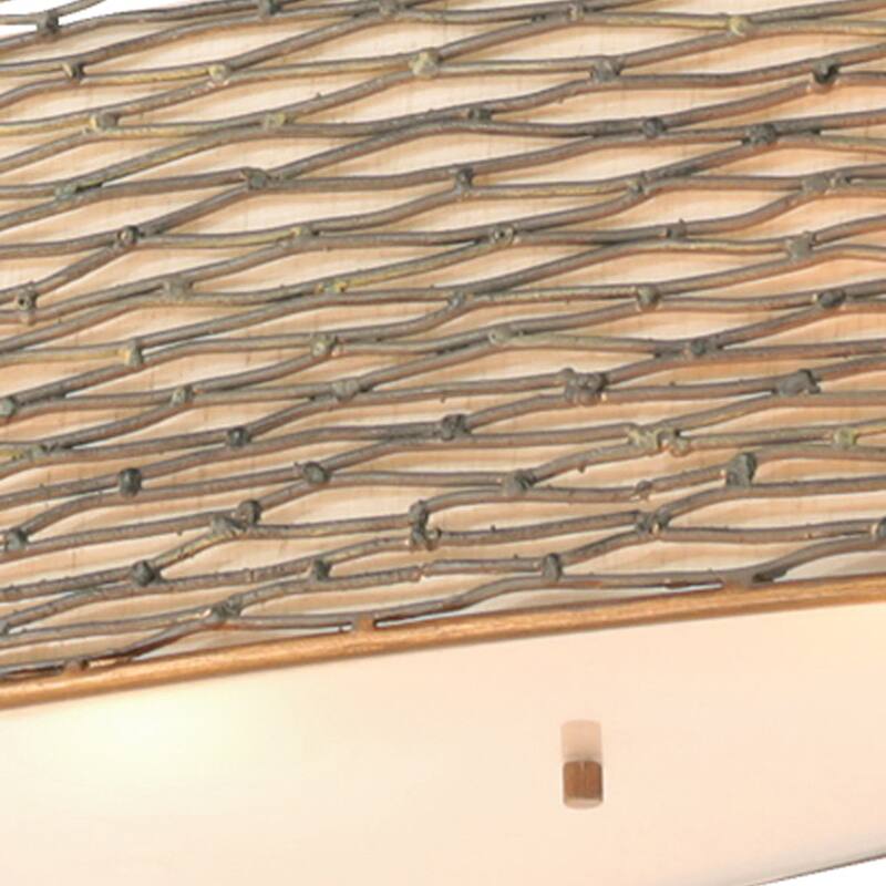 Varaluz Flow Oval Linear Pendant w/Fabric Shade - Hammered Ore - 4-Light - 48"W