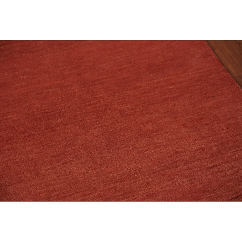 Modern Gabbeh Runner Rug Hand-Knotted Wool Carpet - 2'8" x 9'9"