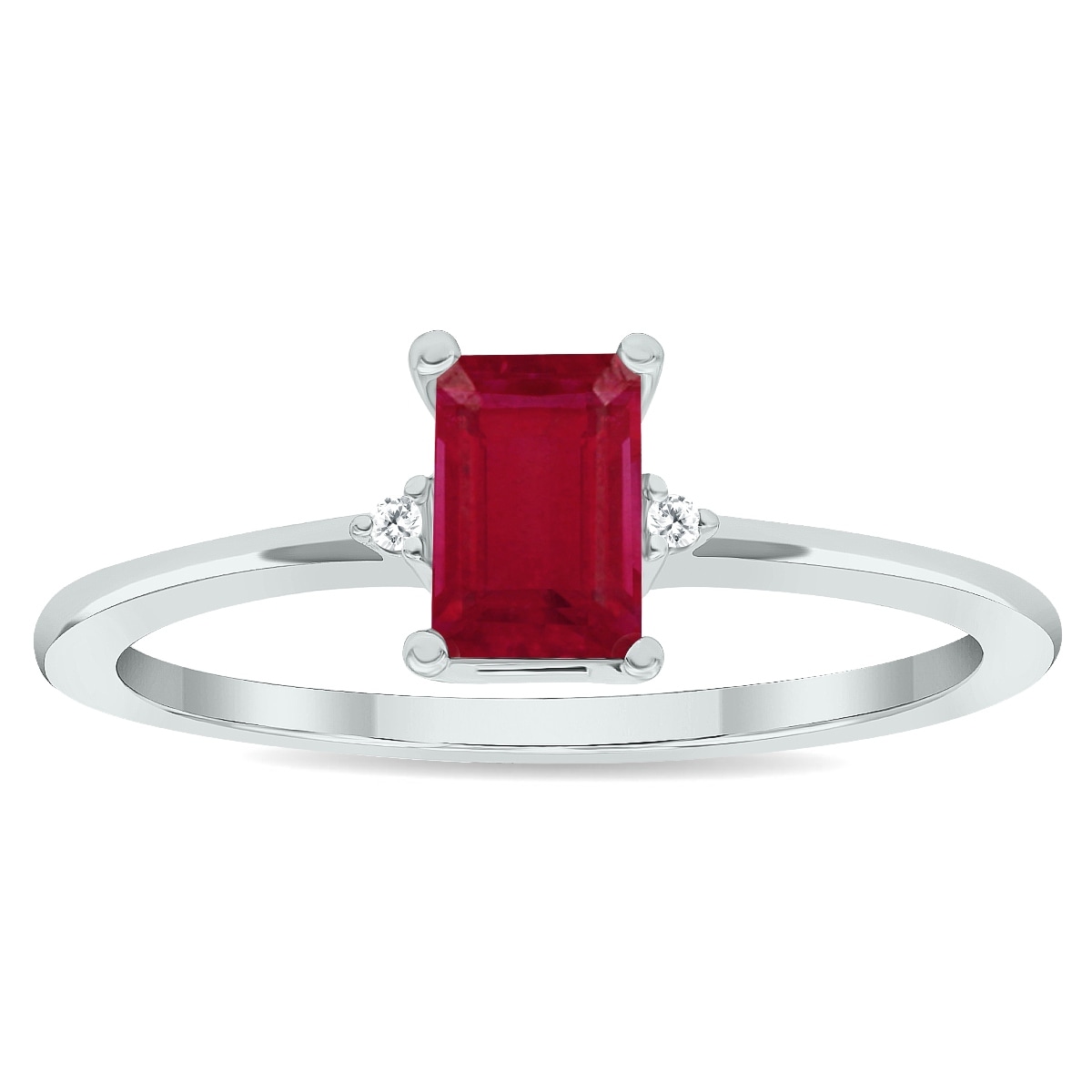 Marquee Women's Ruby and Diamond Classic Band in 10K White Gold