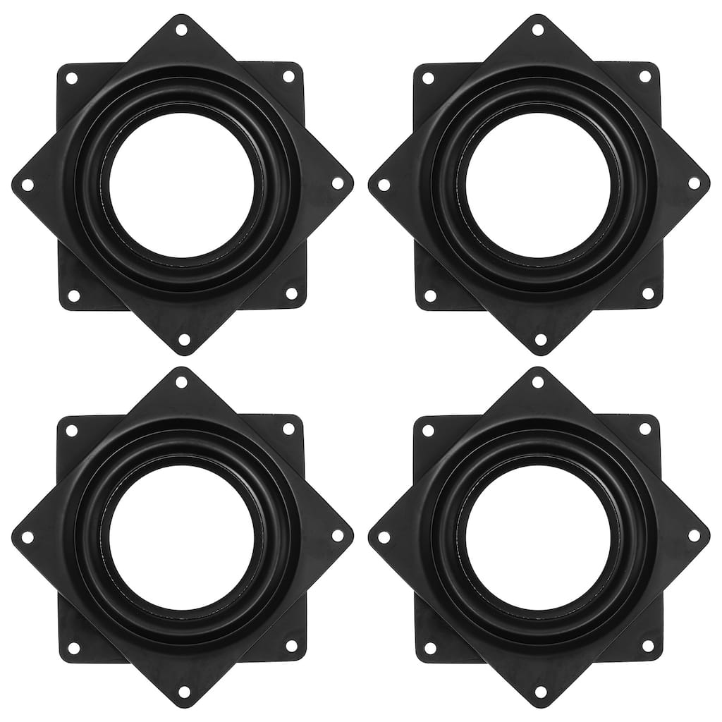 Lazy Susan Hardware, 4Pcs 3 Inch Iron Square Ball Bearing Rotating Plate - Black
