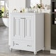 preview thumbnail 12 of 33, 24 Inch Solid Rubberwood Bathroom Vanity with Integrated Ceramic Sink & Soft-Close Hinges - 24"