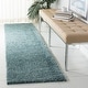 preview thumbnail 77 of 140, SAFAVIEH August Shag Solid 1.2-inch Thick Area Rug 2'3" x 10'  Runner - Aqua