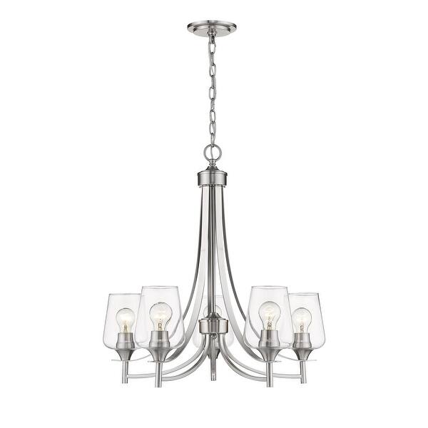 slide 2 of 3, Joliet 5 Light Chandelier in Brushed Nickel