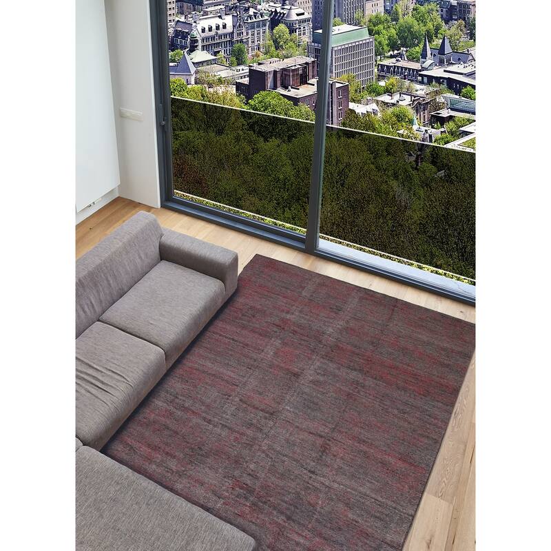 ECARPETGALLERY Hand-knotted Loreto Dark Grey Silk Rug - 9'8 x 14'8