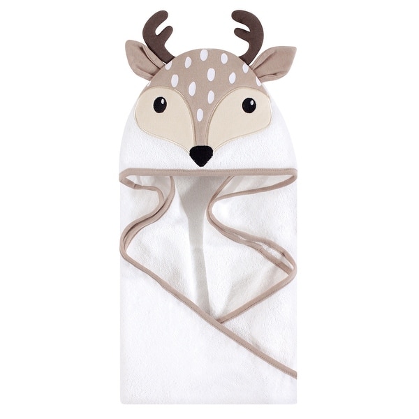slide 1 of 1, Hudson Baby Infant Cotton Animal Face Hooded Towel, Little Fawn, One Size - Little Fawn - One Size One Size - Little Fawn