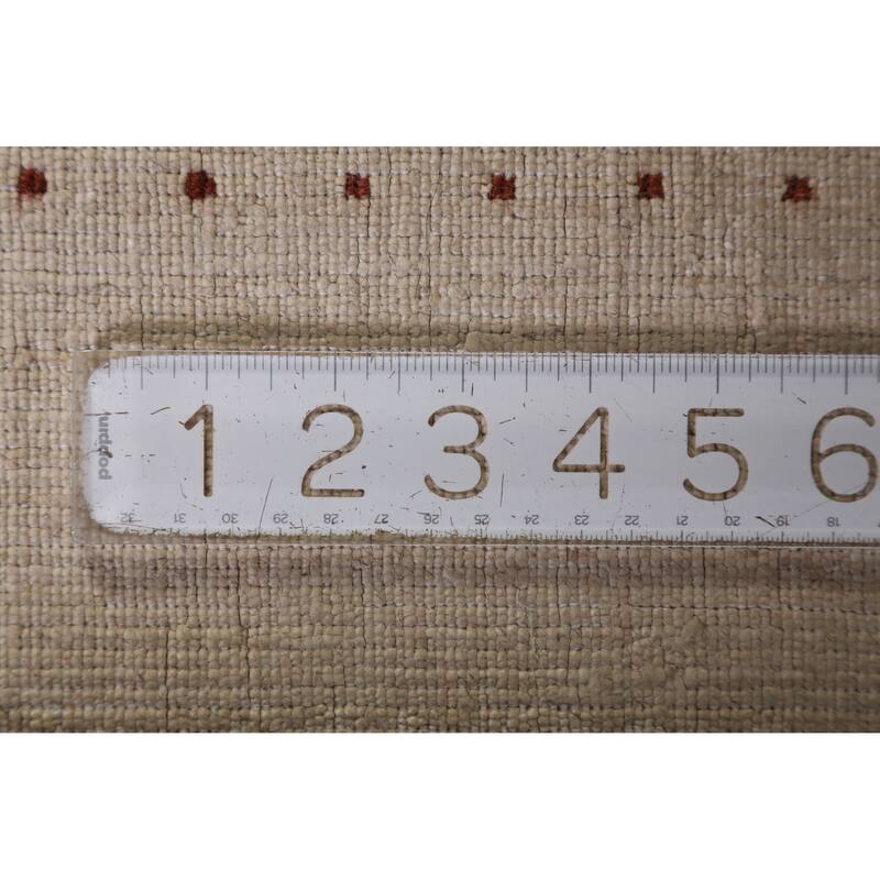 Hand Knotted Oriental 100% Wool Carpet Tribal Animal Pictorial Beige & Ivories Gabbeh Area Rug - 4' 10'' X 3' 0''