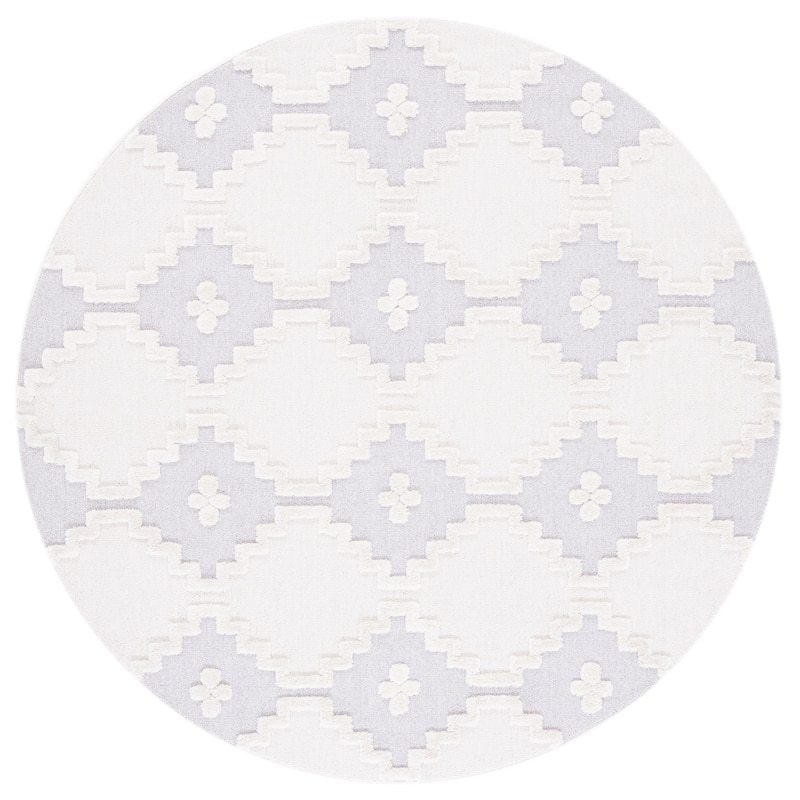 SAFAVIEH Handmade Marrakech Zinayda Traditional Rug - 6'7" Round - Ivory/Grey