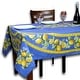 preview thumbnail 18 of 193, Wipeable Spill Resistant Provencal Cotton Cannes Collection Tablecloth 60 x 98 in - Blue Citrons