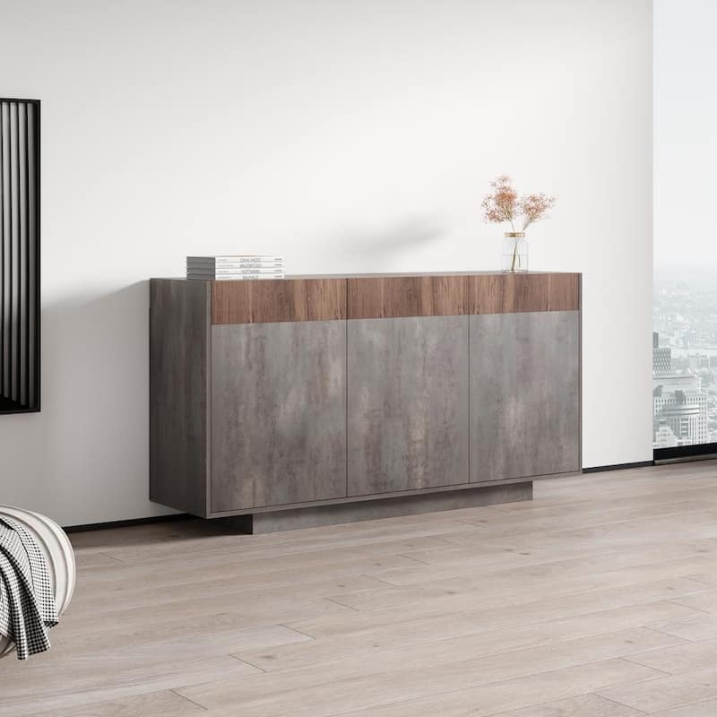 Meble Furniture Haopsa Sideboard Buffet Credenza 62.9W x 15.8D x 33.3H Modern European