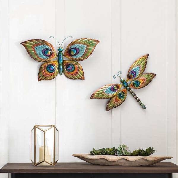 Shop Sunjoy Butterfly And Dragonfly Hand Painted Outdoor Wall