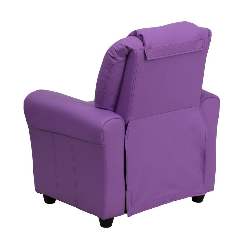 Contemporary Kids Recliner with Cup Holder and Headrest - 24"W x 21.5" - 36.5"D x 27"H