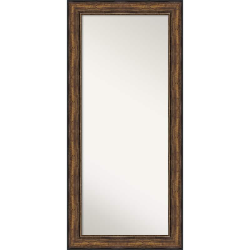 Non-Beveled Wood Full Length Floor Leaner Mirror - Ballroom Bronze Frame - Ballroom Bronze - Glass Size 24 x 60