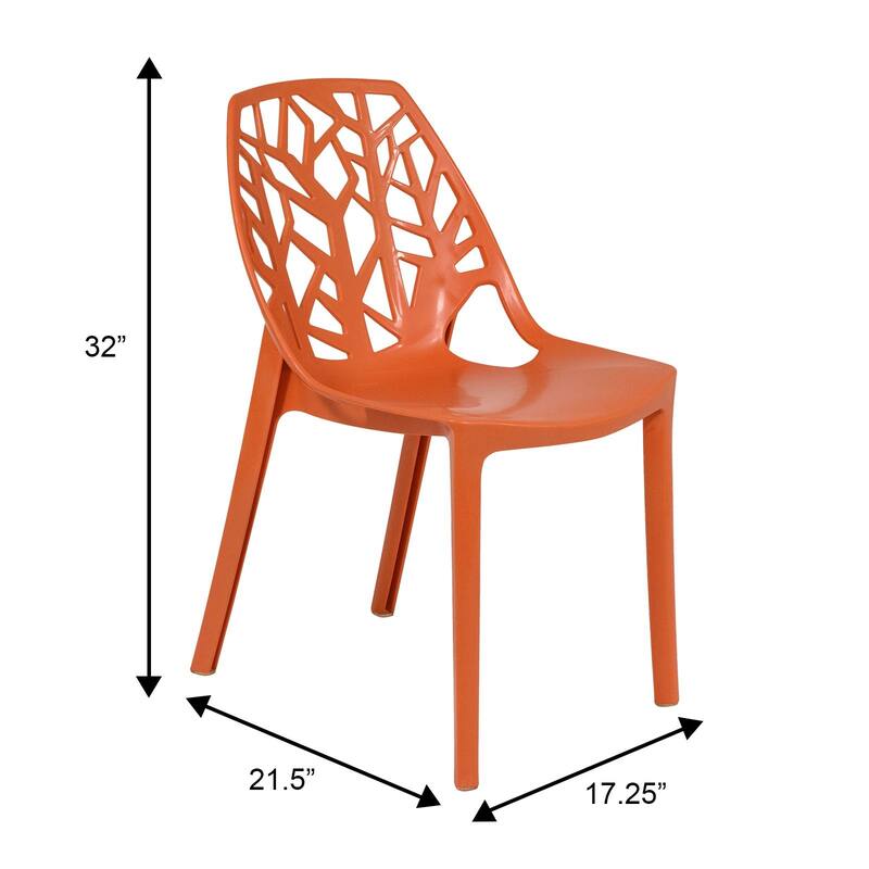 Cornelia Modern Stackable Dining Chair with Cut-out Design Accent Side Chair for Dining rooms, Patios, or Kitchens (Set of 4)