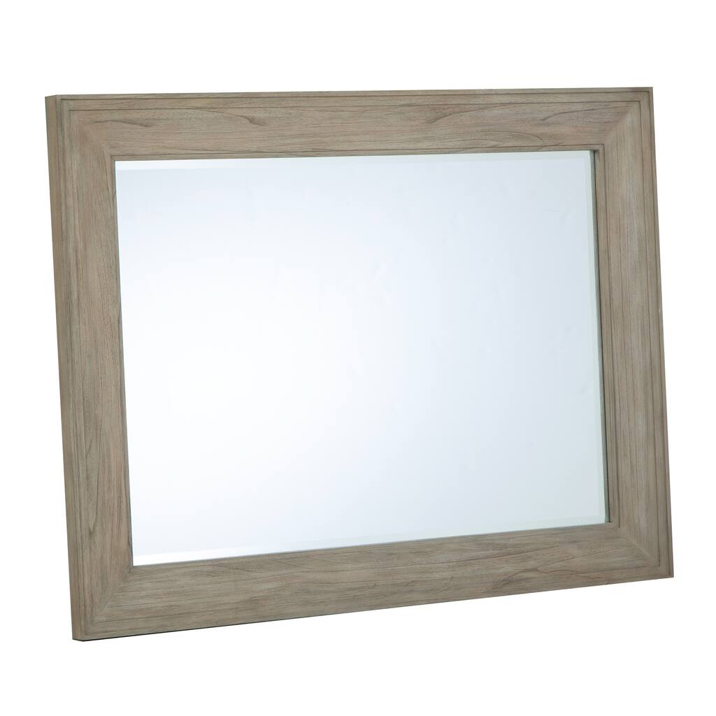 Tan Grey Driftwood Finish Natural Wood Mirror by Hekman