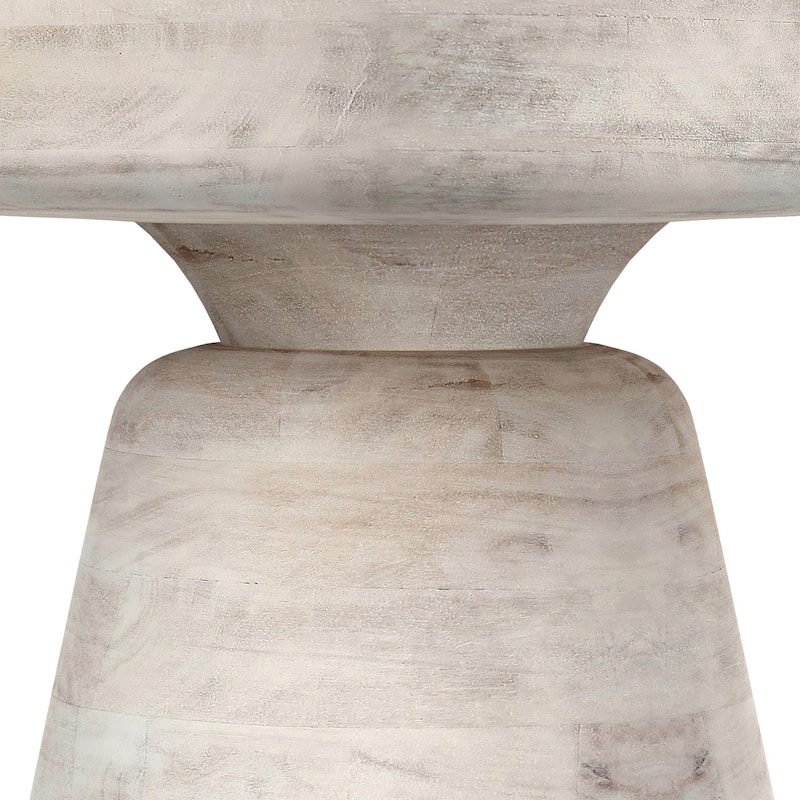 WYNDENHALL Krentz SOLID MANGO WOOD 16 inch Wide Round Contemporary Rustic Accent Table