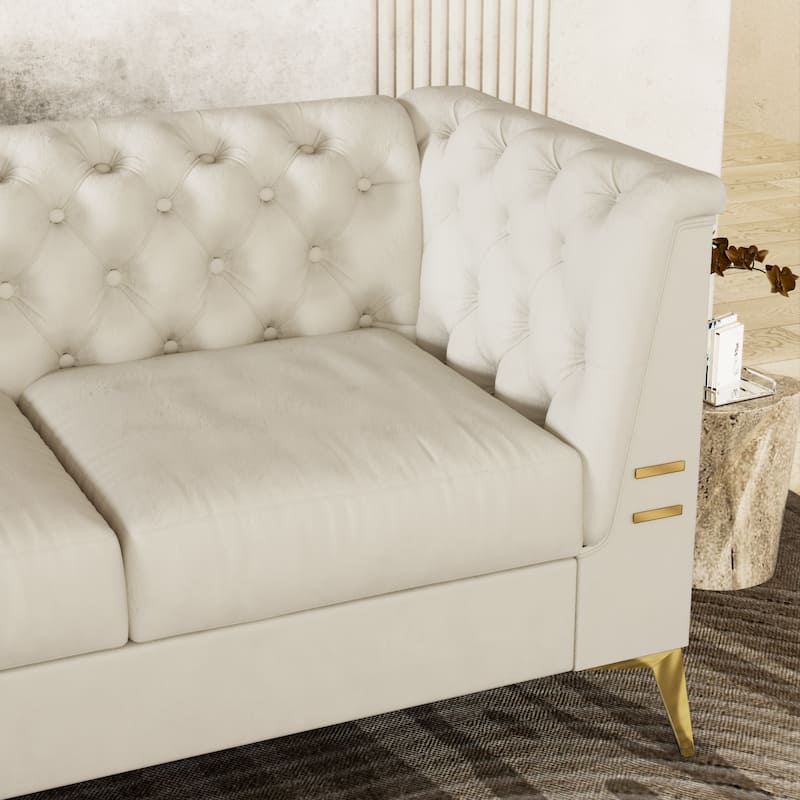 3seat Classic Chesterfield Sofa with Metal Sofa Legs