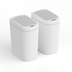 preview thumbnail 8 of 6, NINESTARS White Motion Sensor Trash Can Combo Set, 2 Pc. - 1.85 Gallons/ 7 Liters