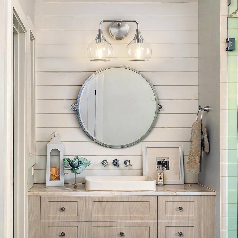 Modern Vanity Lights Dimmable Bathroom Light Fixtures with Glass Shade