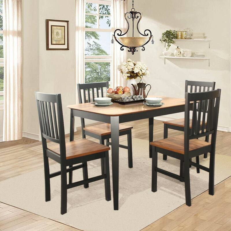 Gymax Mid Century Modern Rectangular Dining Room Table w/ Solid Wooden - See Details